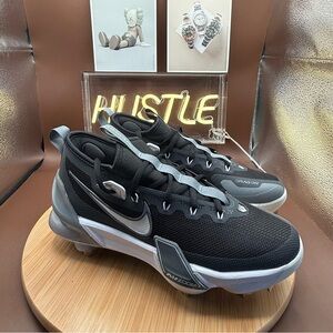 Nike Force Zoom Trout 9 Elite Black White Baseball Cleats Size 7